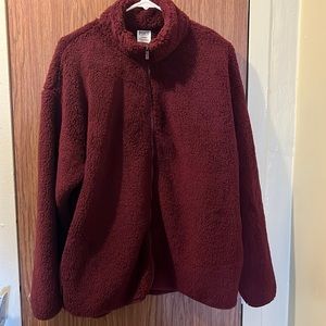 PINK TEDDY FULL-ZIP SWEATER